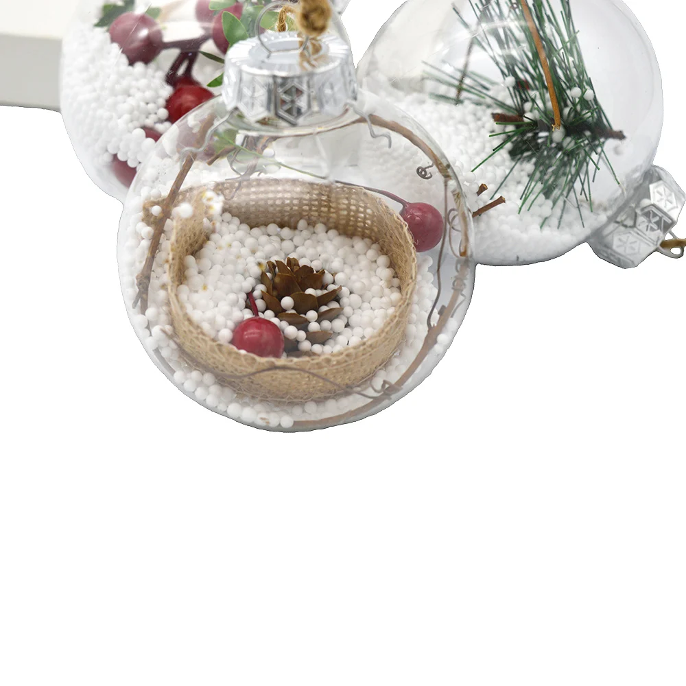 Christmas Ball Clear Shatterproof Ornaments Creative Hobbies Round Clear Plastic Ball Ornaments For School And Bar