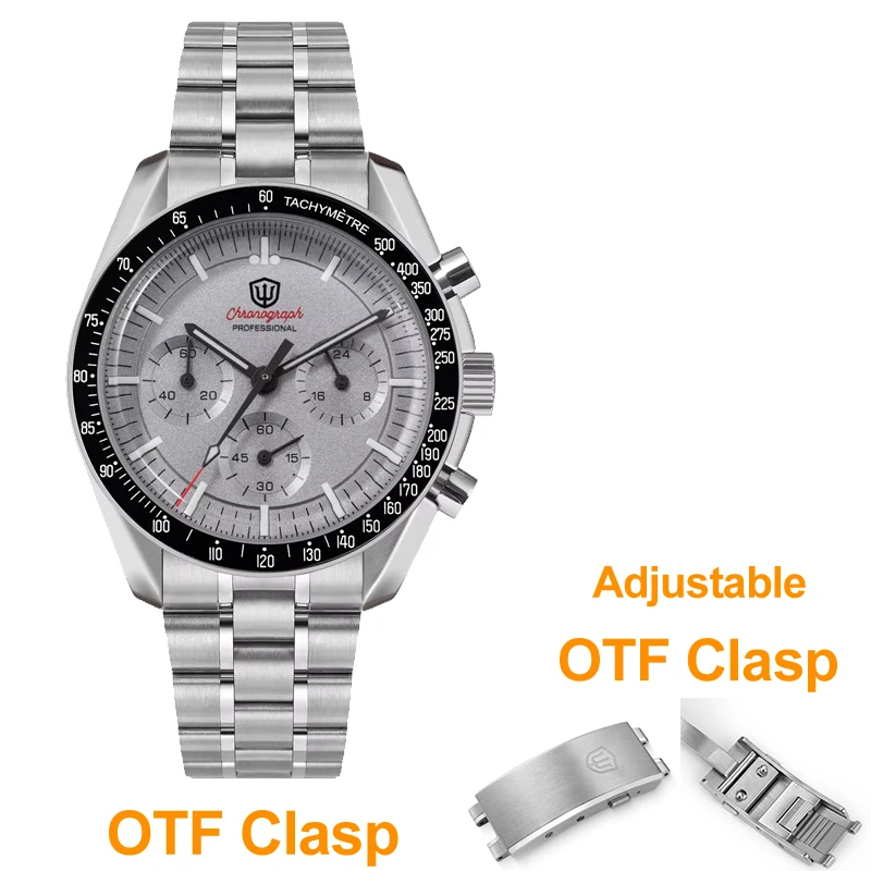 Watchdives WD1863 39mm VK63 Chronograph Watch OTF Clasp Sweep