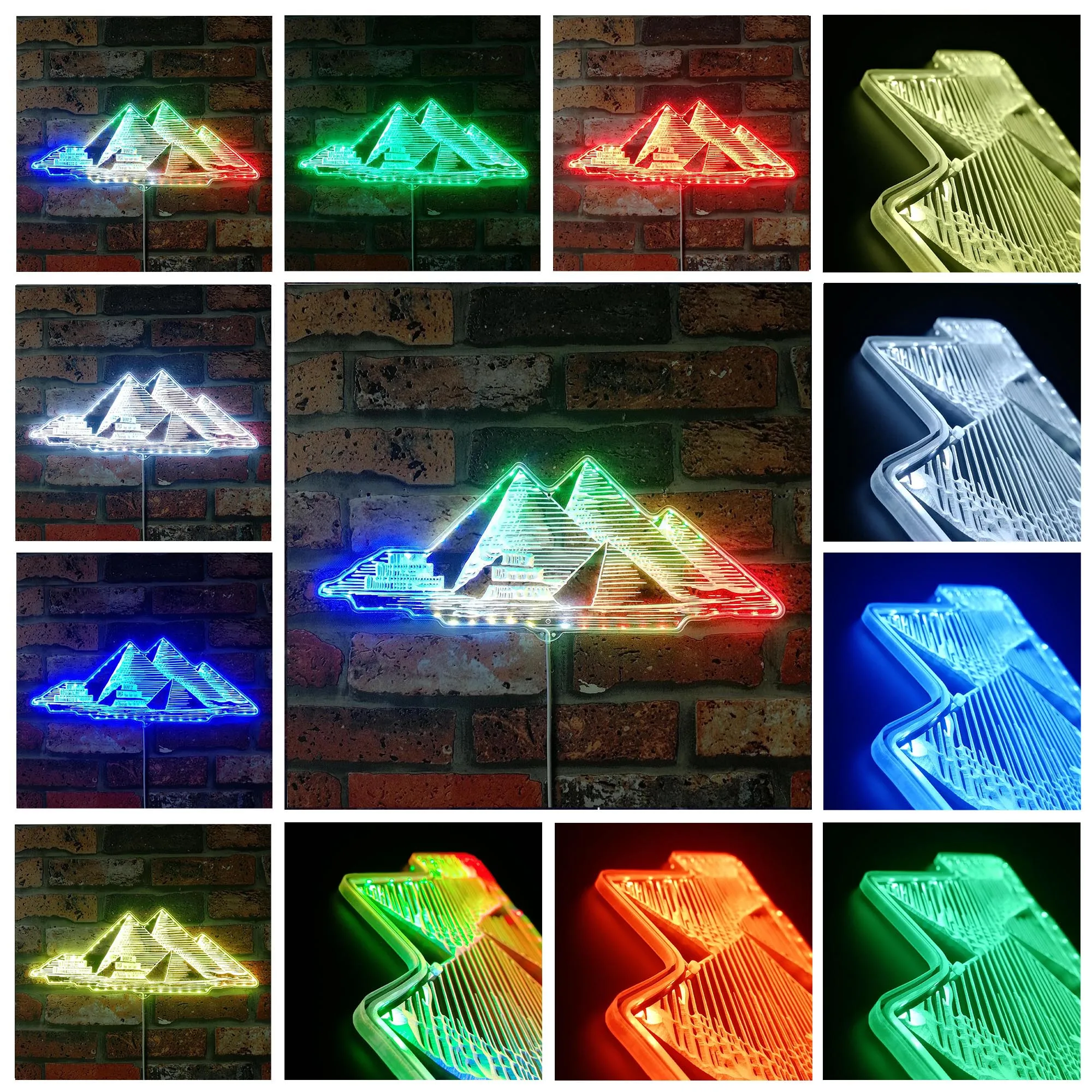 Egypt Pyramids Landmark Buildings Glam Led Neon Sign st06-fnd-i0271-c