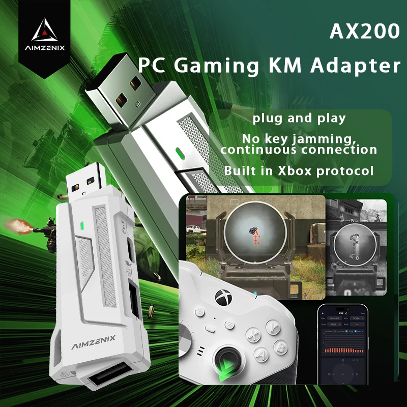 AX200 AX200Pro PC Gaming K&M Converter/Adapter, suitable for enhancing gaming experience on gaming consoles, player accessories