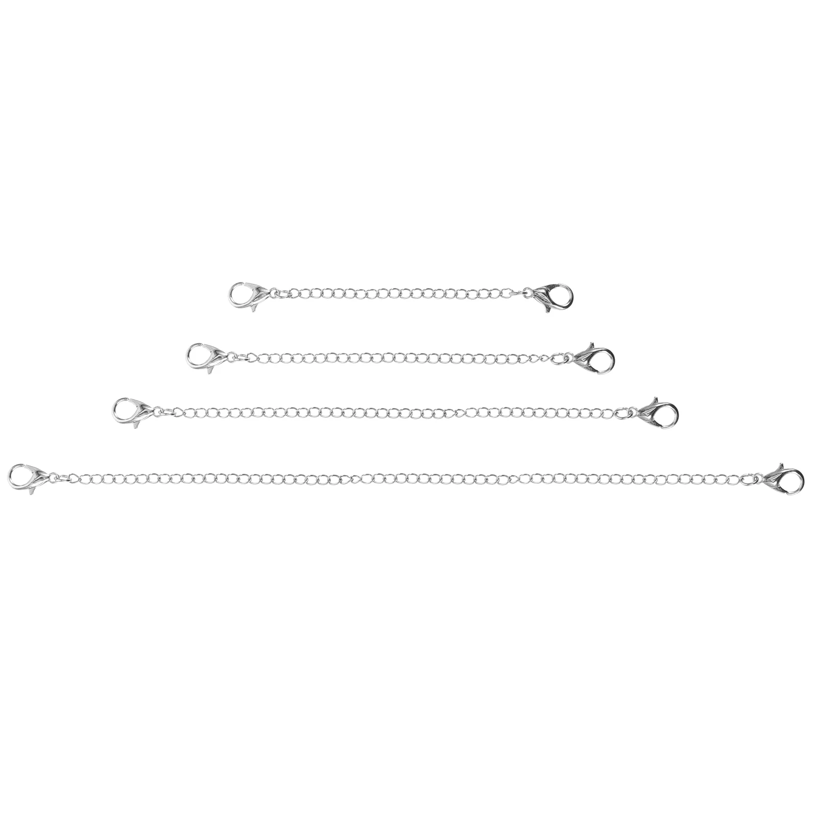 

4 Pcs Alloy Extension Chain for Necklace Clasps Tails Ending Jewelry Material The