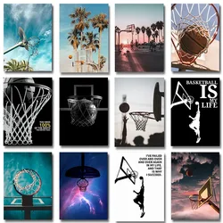 Inspirational Basketball Court Sports Motivational Quotes Poster Canvas Painting Nordic Wall Art for Living Room Home Decor