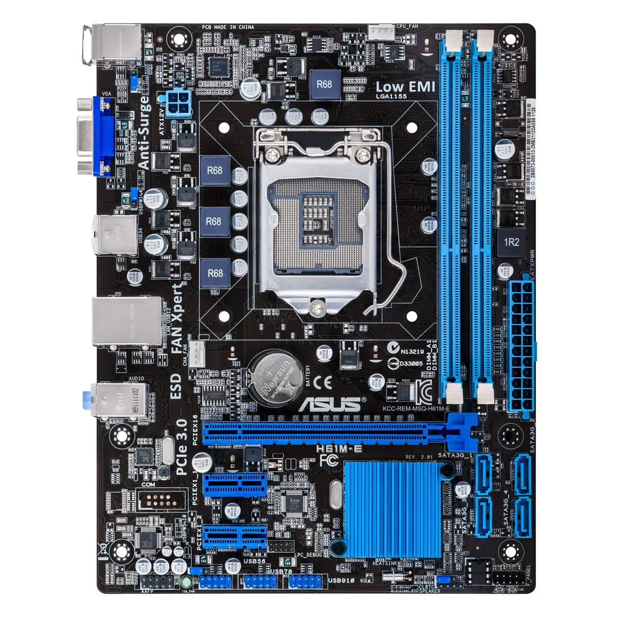 Imagem -02 - Motherboard Ddr3 Lga 1155 Pci-e 3.0 Micro Atx Suporta Core I52300 Core I53570 Cpu Asus-h61m-e