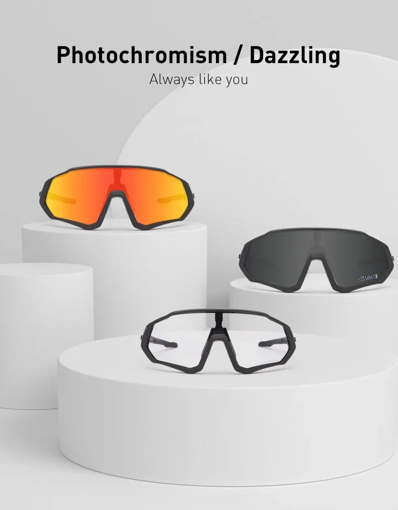 Kapvoe Photochrome Fahrradbrille für Herren, Fahrrad-Sonnenbrille, Sportbrille, UV400, MTB, Fahrradbrille, Reitschutz, UV400 – Detail 8