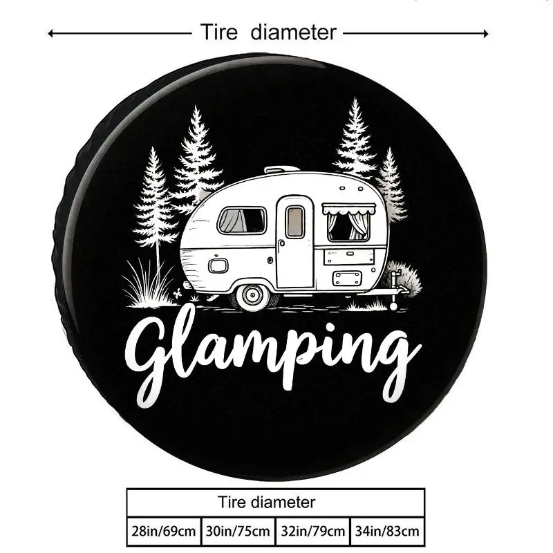 High-Quality Polyester Glamping RV Camping Tire Cover, Sun And Dust Protection, Outdoor Travel Spare Tire Cover, For RV And Off