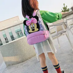 Disney mochila para crianças, jardim de infância do bebê, bonito animal dos desenhos animados, Minnie, Mickey Mouse, saco para escola