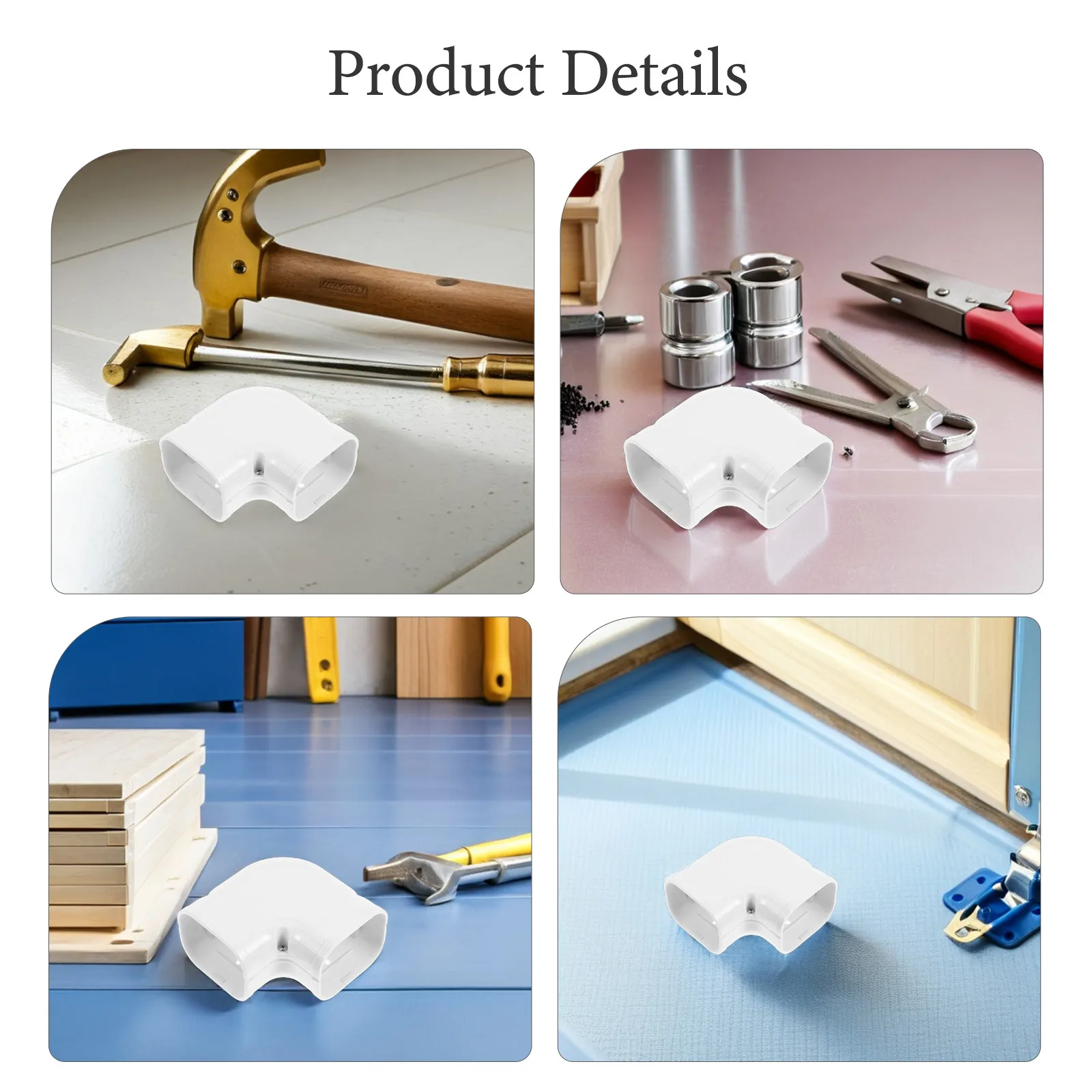 2Pcs PVC Line Set Cover Kit Ac Pipe Protector Decorative Mini Split Concealment Outdoor Air Conditioner Accessories