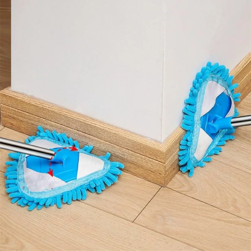 Retractable Chenille Triangle Mop Sweeping Wall Ceiling Tiles Portable Household Cleaning Window Floor Stair Dust Corner Remover