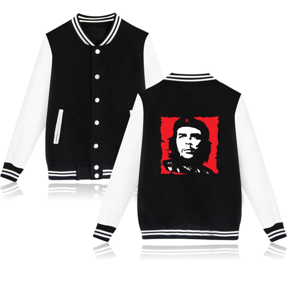 

Che Guevara Hero Baseball Jacket Uniform Coat Argentina Hero Long Sleeve Fleece Sweatshirt Winter Hip Hop Hoodies Brand Clothes