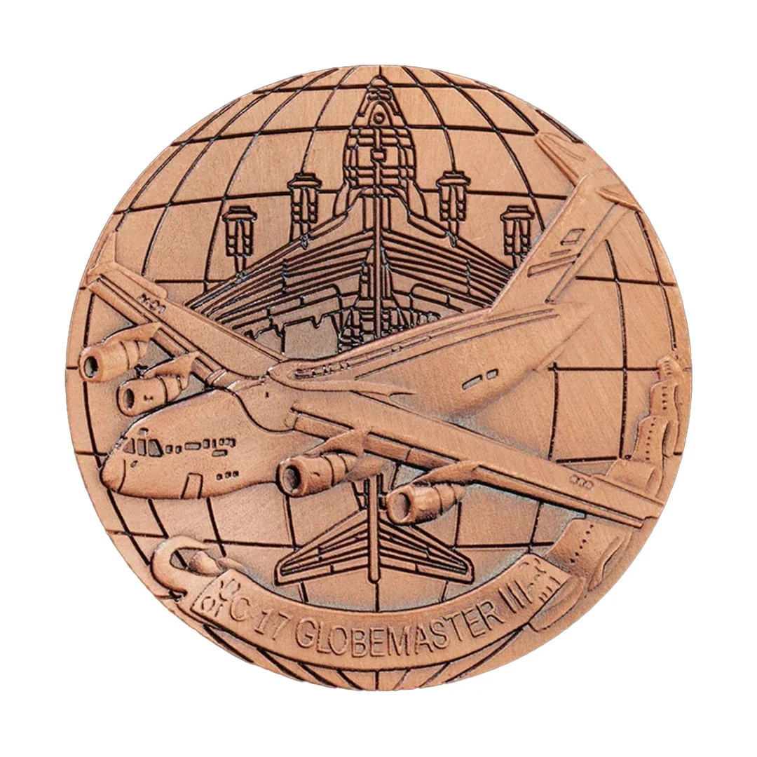 Bronze Plated C-17 Globemaster III US Air Force Commemorative Coin Military Transport Aircraft Souvenir Coins Art