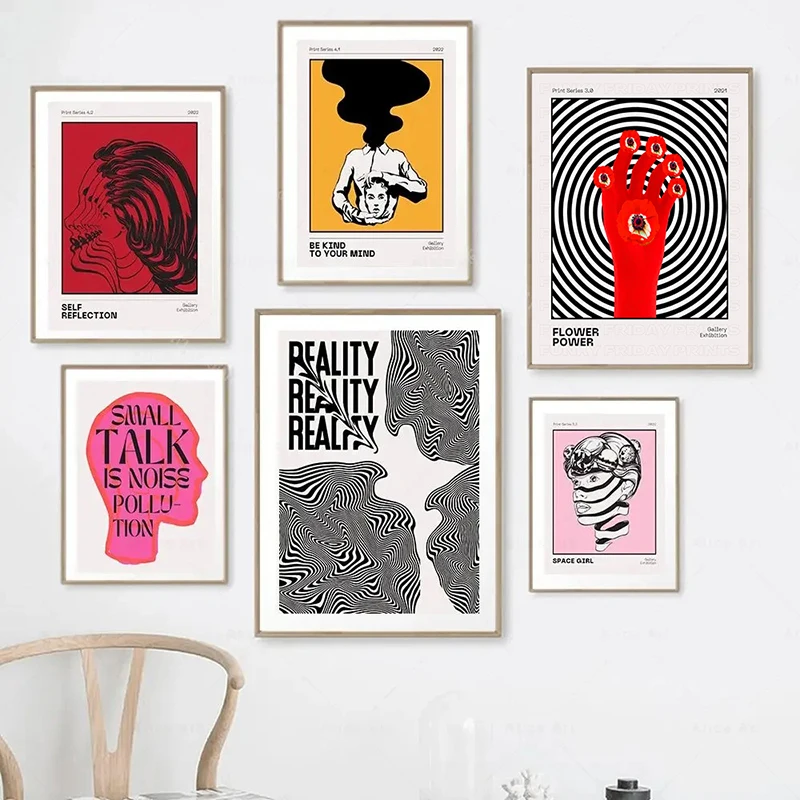 Peinture sur toile abstraite sans cadre, style nordique scandinave minimaliste, affiche moderne pour salon, art mural H