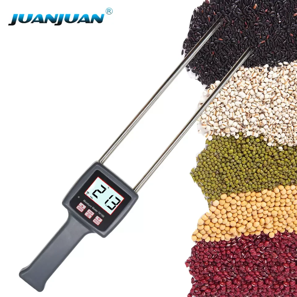 

TK100 Moisture Measuring Device Fiber Material Testing Portable Humidity Tester Meter for Corn Hay Oats Rapeseed Rough Rice