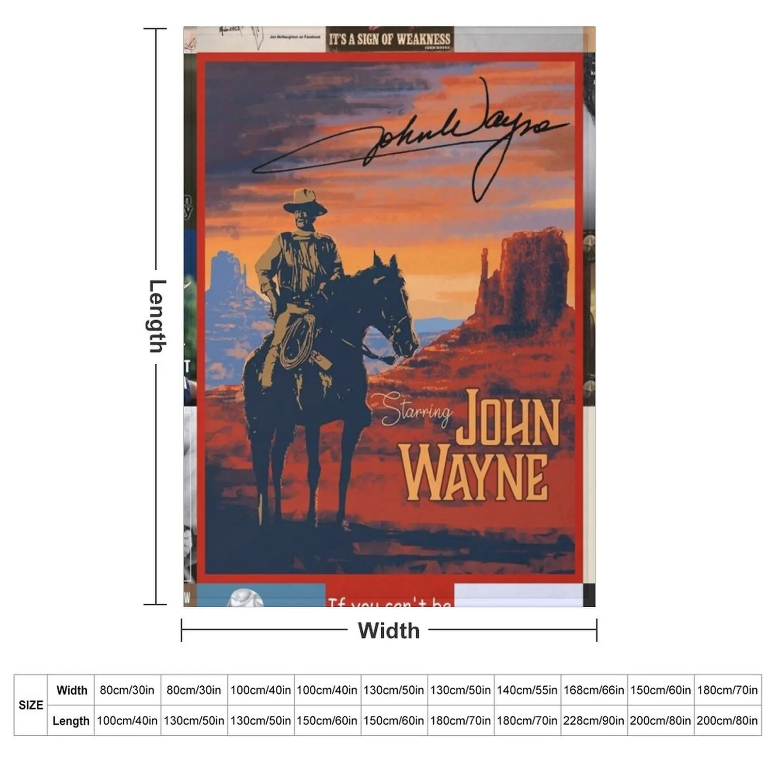 John Wayne Quote Throw Blanket couch cozy soft plush fuzzy picnic outdoor blanket