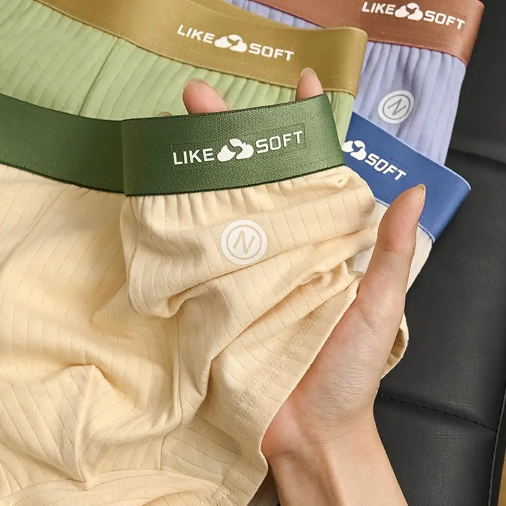 الرجال الملاكم الملابس الداخلية مرونة منتصف الخصر تصميم تنفس السراويل ملخصات المرقعة اللون U-محدب مضلع السلس الأسلاك سراويل مثير