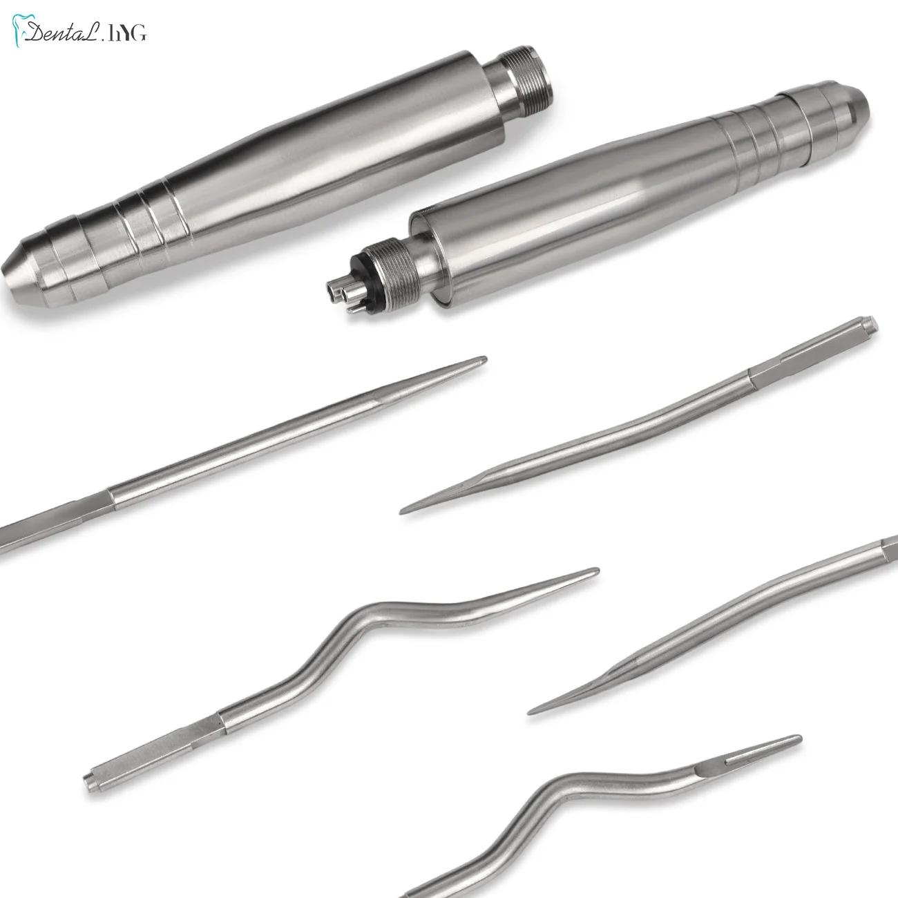 

1 Set Dental Tooth Extraction 2/4Holes Tool Kit Turbine Pneumatic Elevator With 5 Tips Elevator Dentist Automatically Instrument