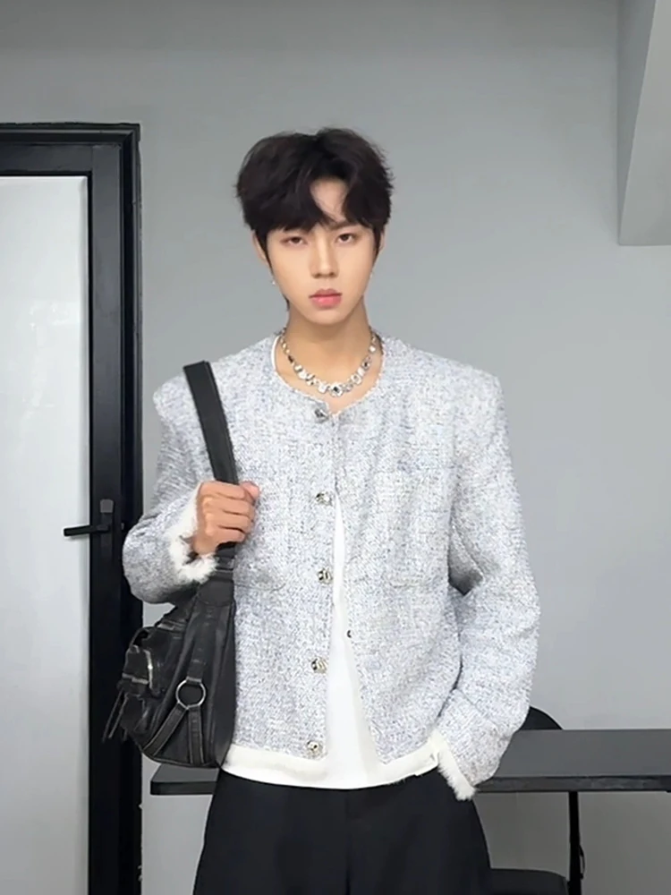 

Мужской кардиган Slim Fit из трикотажа с открытыми плечами, весна-осень, модный бренд, высококачественная верхняя одежда