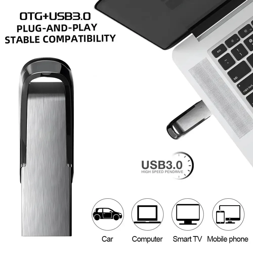Original 2TB USB 3.2 Metal Flash Drives Super High Speed Pendrive 1TB 512GB Pen Drives Portable USB Stick For Car Phone Computer