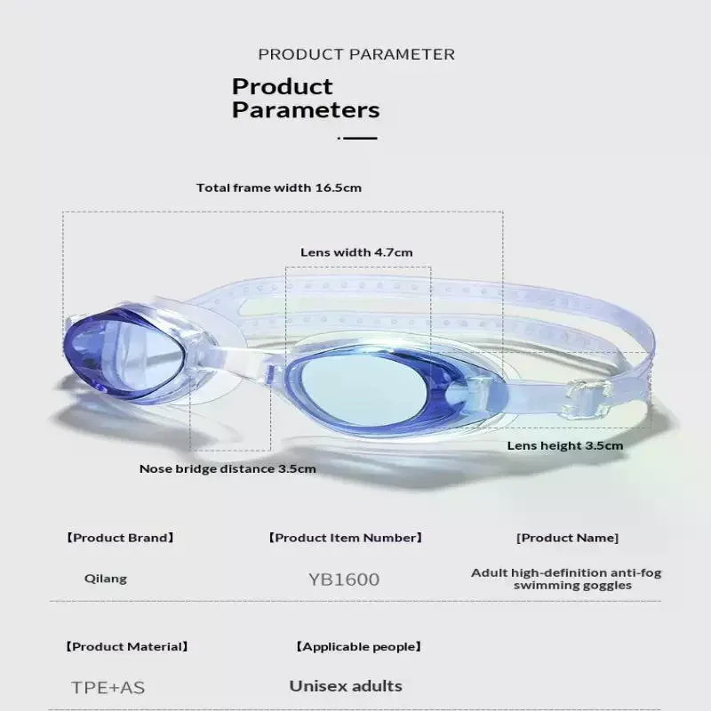 

1PC HD Swimming Goggles Silicone for Men Women Waterproof Anti fog Ideal for Diving and Outdoor Activities