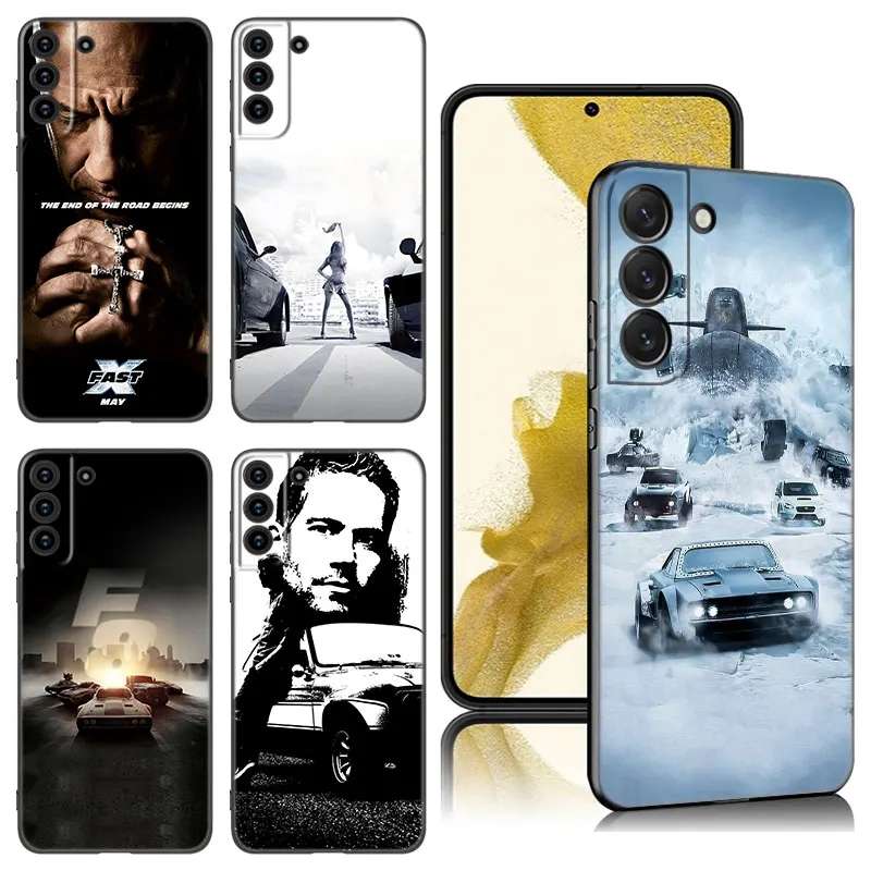 Fast And Furious Black Silicone Phone Case For Samsung Galaxy S20 S23 FE S21 S22 S24 Plus Ultra Note 10 20 Plus Ultra