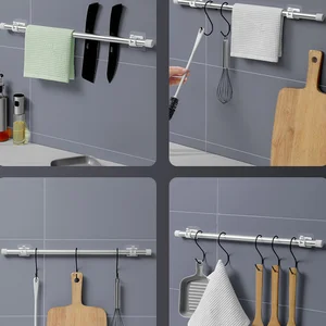 2/4/8 Buah Klip Batang Gorden Dapat Disesuaikan Kait Penjepit Perekat Diri Tempat Tirai Dudukan Braket Dinding Klip Gantung Dinding Bebas Paku 8 tempat gorden penjualan terbaik - №