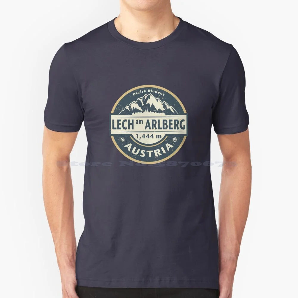 Lech Am Arlberg , Austria T Shirt 100% Cotton Tee Abstract Adventure Alpe Alps Authentic Lech Am Arlberg European Holiday