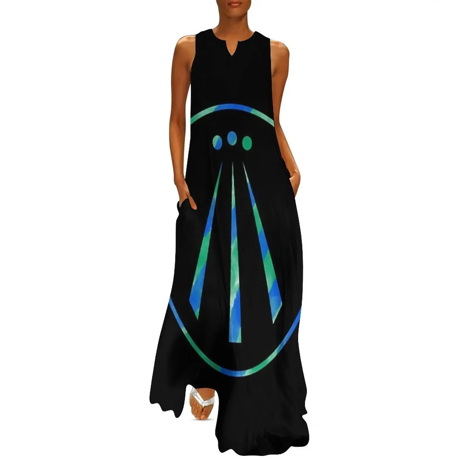

Celtic Awen The Three Rays of Light 2 with black background Long Dress wedding guest dress 2025 women's summer dresses 2025