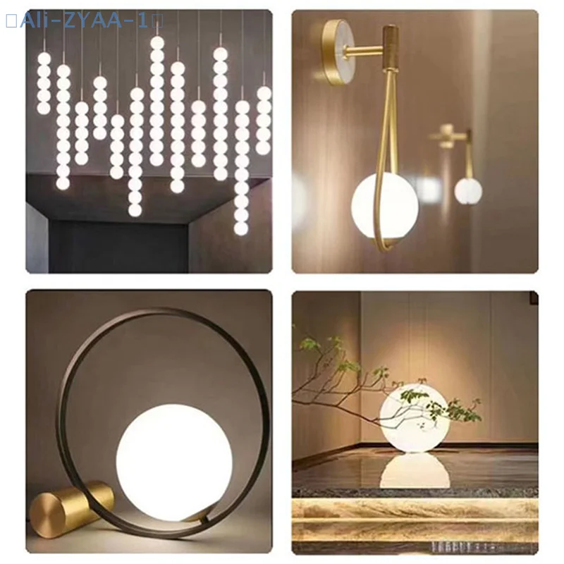 【ZYAA-1】1Pcs White Glass Lamp Shade For E14/E27 Bulb Fitter Opening Accessory Glass Fixture Replacement Globe Or Lampshade