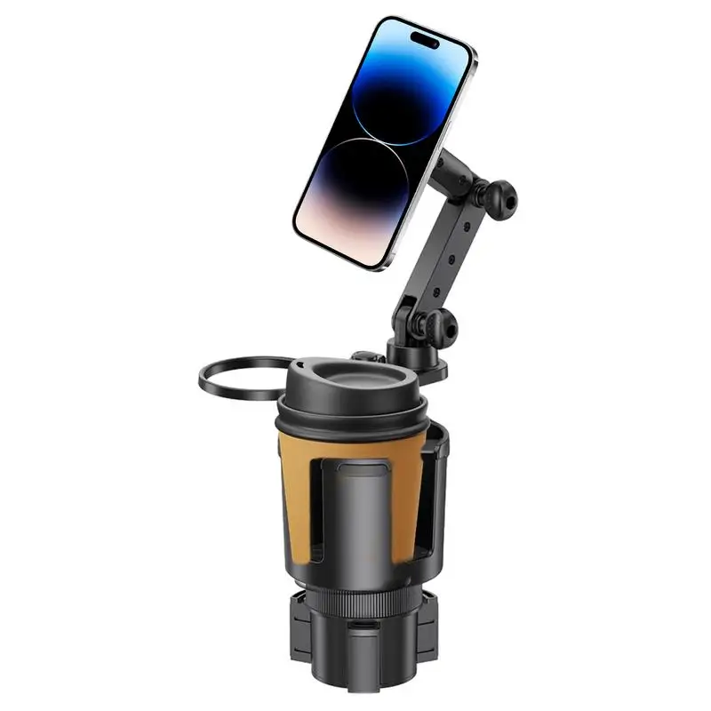 

Cup Phone Holder Mobile Phone Navigation Holder With 4 Elastic Silicone Sheets Dual Cup Holders Adjustable 360 Degree Rotation