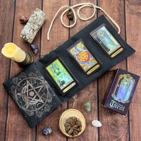 Moon Star Tarot Storage Bag Tree of Life & Plants Divination Wrap Pouch Love Career Oracle Altar Cloth Witchcraft Storage Pouch