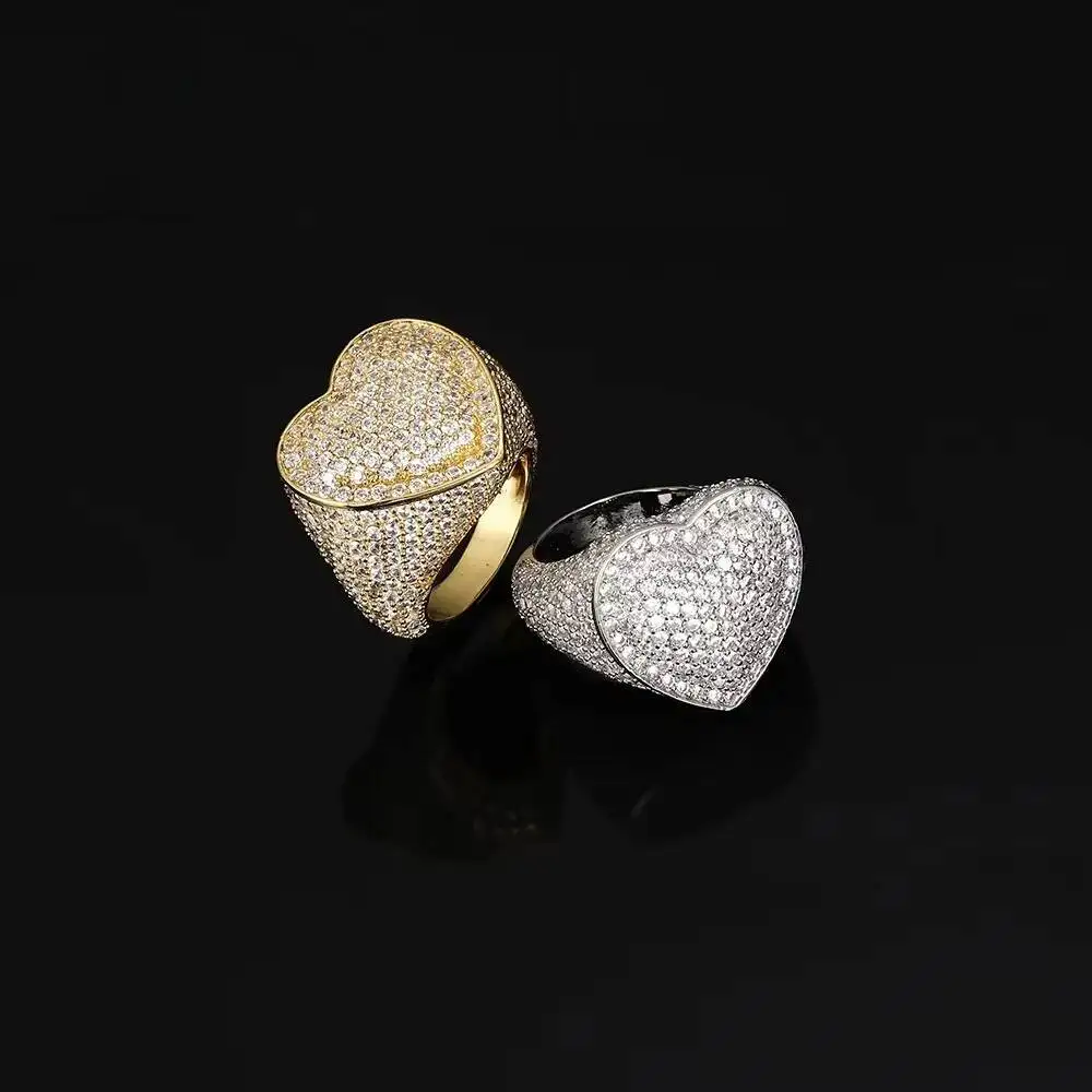 Iced Out Ring Custom 925 Silver Moissanite Cuban Jewelry Couple Ring for Women and Men