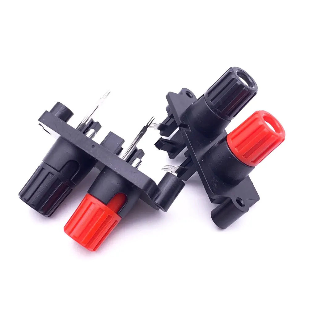 1Pcs 2Position 4mm Banana Socket External Audio Jack Speaker Amplifier Screw Post Terminal Block Connector Straight/Bend Pin