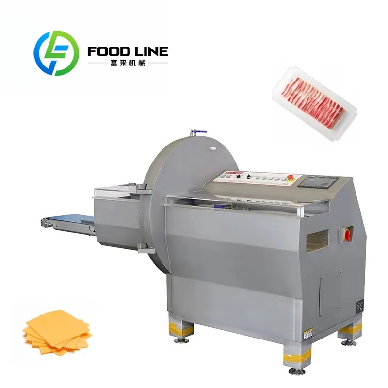 Frozen Meat Slicer Machine High Power Waterproof Motor Housing Dust Proof Design Catering Company Kitchen Use Direct Sale