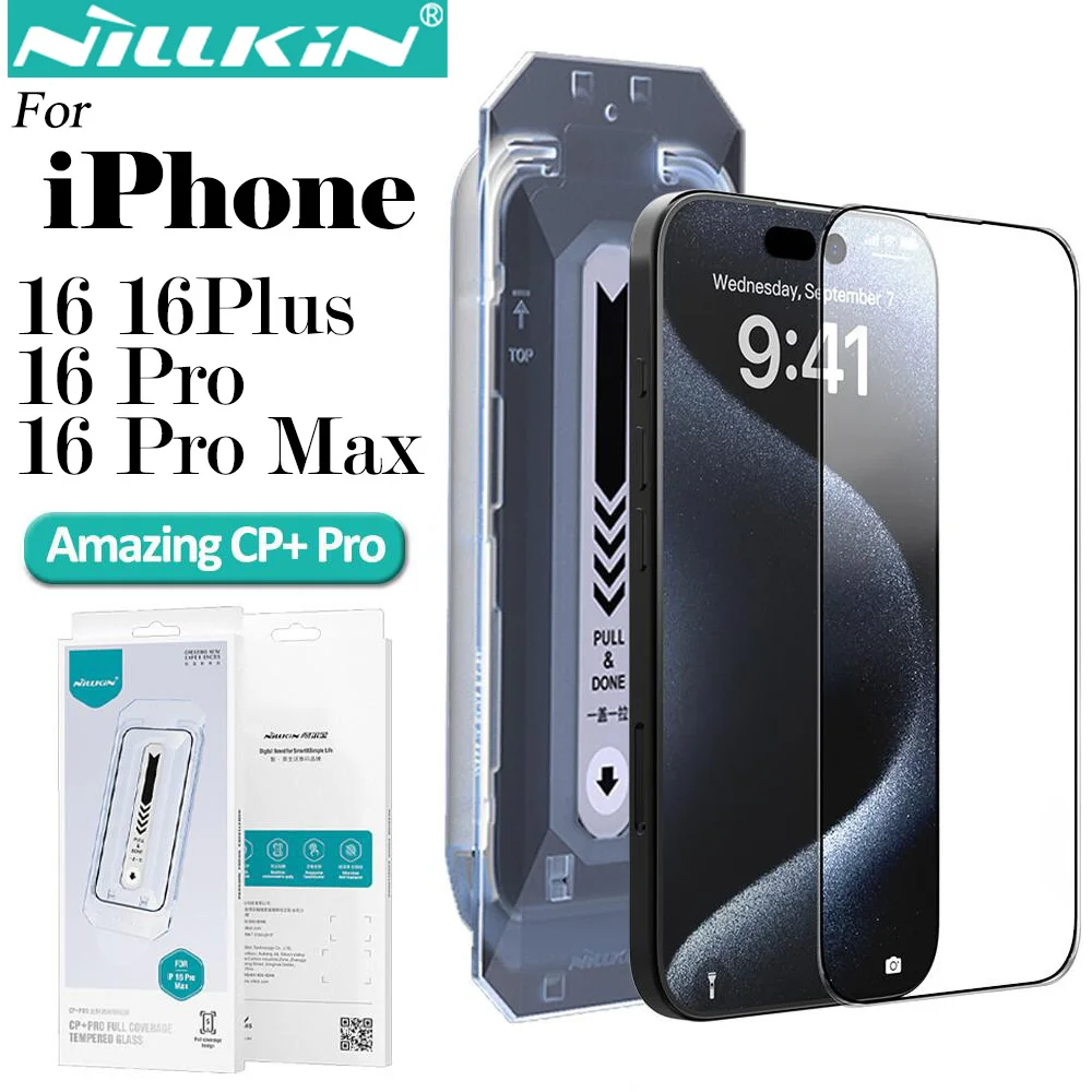 Nillkin for iPhone 16 Pro Max 16 Pro 16 Plus CP+ Pro Tempered Glass Phone Screen Protecto with film sticking tool