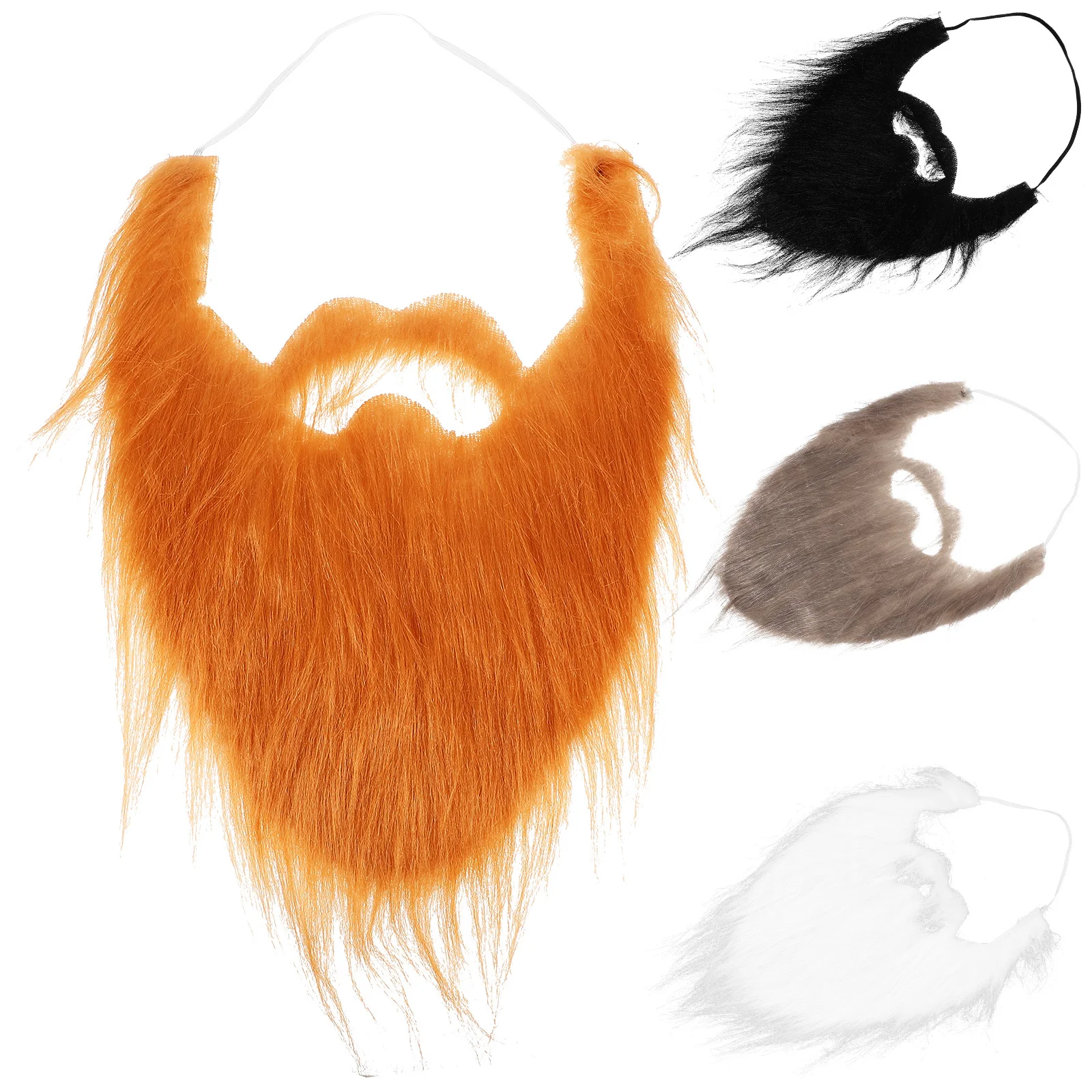 Juego de barba de Papá Noel, 4 Uds., ligero, elástico, barbas falsas navideñas, accesorios de fiesta, accesorios de disfraz, Kit de barba de rendimiento