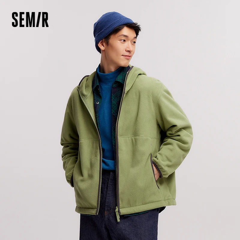 Semir Jacket Men Antistatic Polar Fleece 2024 New Winter Furry Coat Loose Hooded Winter Wear Versatile Couple Style Jacket