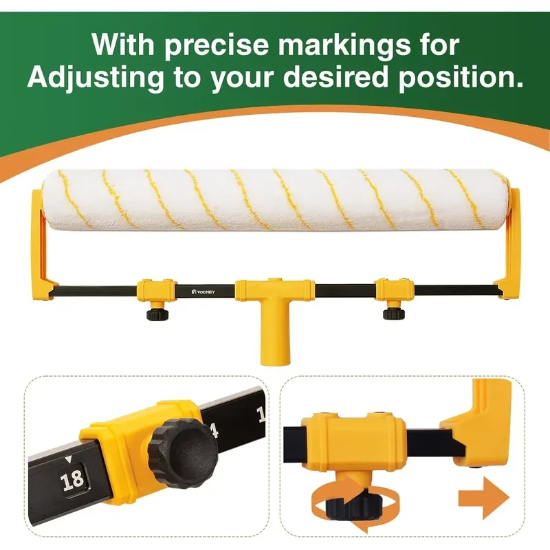 10 Piece Paint Roller Set 18 Inch Microfiber Cover with Extension Pole for Indoor Wall Ceiling Room DIY Home Decoration