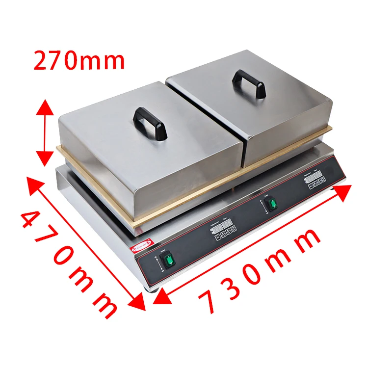 Stainless Steel Surface Double Copper Plate Commercial Electric Souffle Pancake Maker Machine 110/220V 3000W