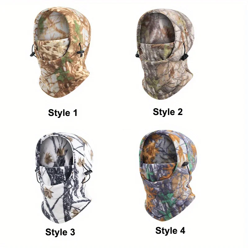 4 styles Thicken Winter Warm Fleece Camouflage Cap Trekking Riding Ski Hunting Thermal Hat Wind-proof Mask