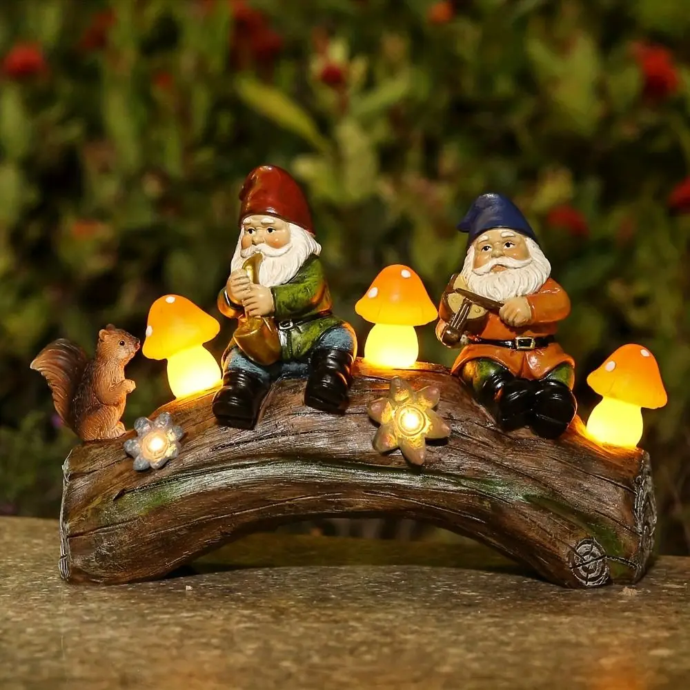 Crafts Resin Solar Elf Statues Light Vivid Cute Garden Figurine Waterproof Cartoon Dwarf Sculpture Courtyard