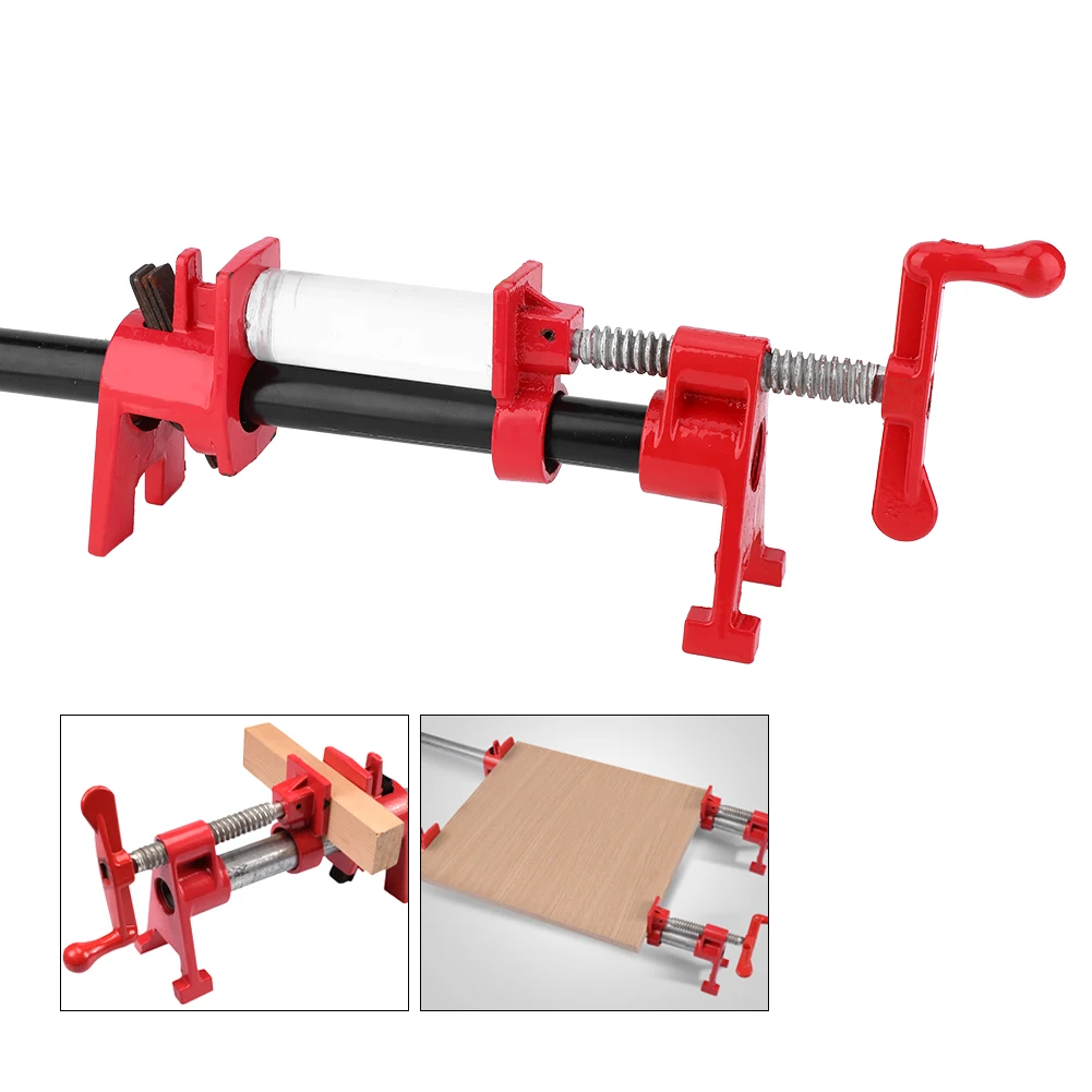 3/4 Inches Pipe Clamp Hand Cranked Vertical Woodworking Quick Clamp Fixture Carpenter Tool