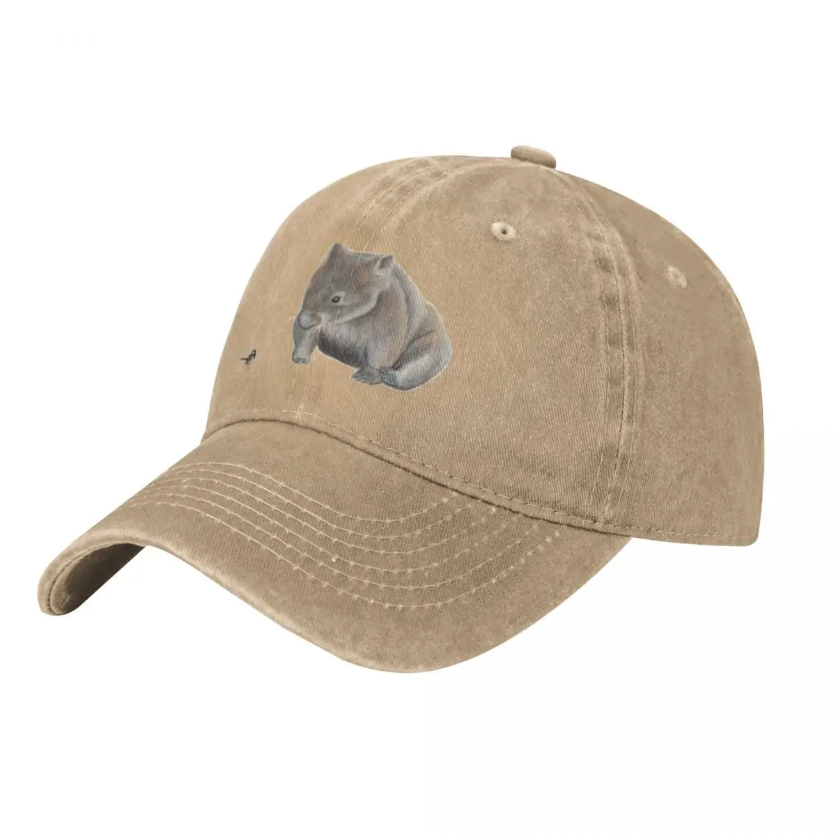 Wombat and Blue Wren. Lovely superb blue fairy wren with the fun little wombat. Baseball Cap cute Visor Men Golf Wear Women's