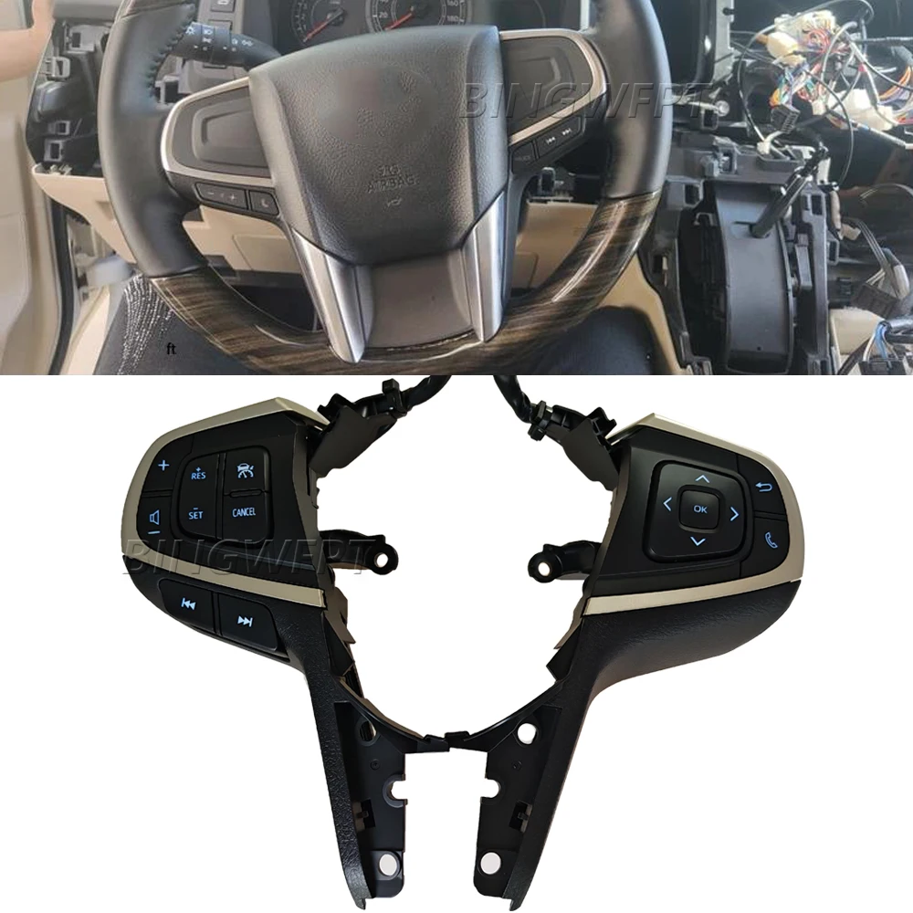 1PC Upgrades Cruise Control for Toyota Hiace 2019-2024 Accessories High Configuration of Multi-function Steering Wheel Switches