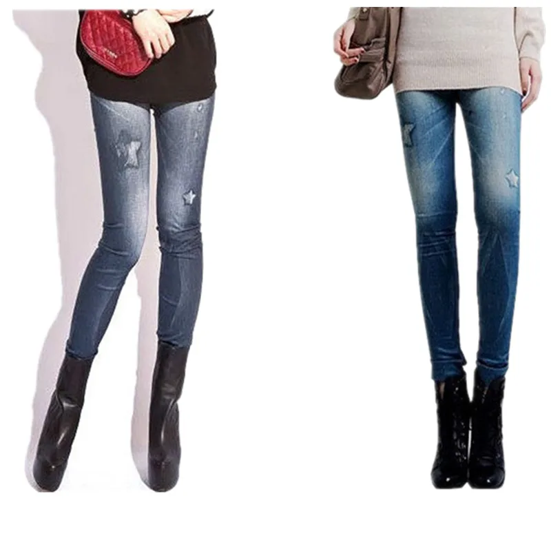 DOIAESKV Women's Skinny Denim Leggings Stretchy Slim Leggings Comfortable Fashion Sexy Jean Pants
