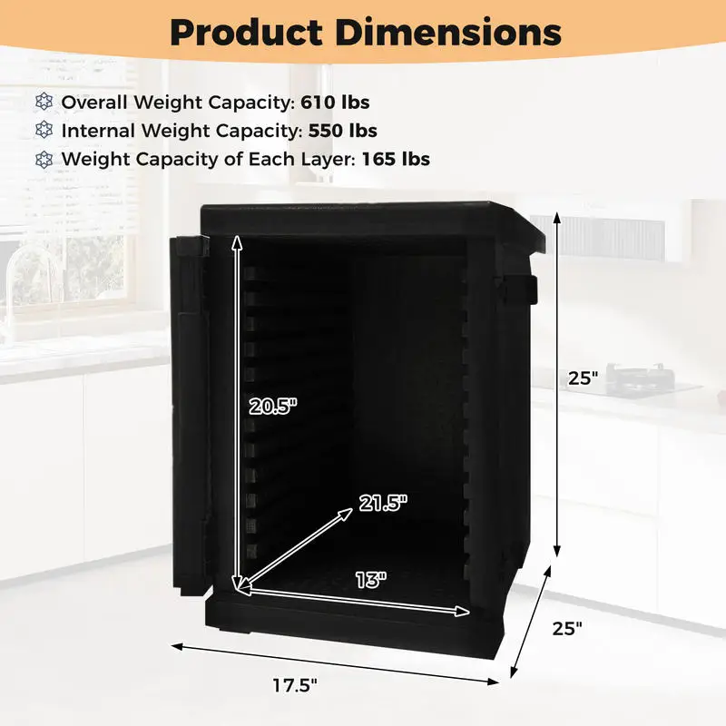 91 Qt Insulated Food Pan Carrier with Safety Buckles