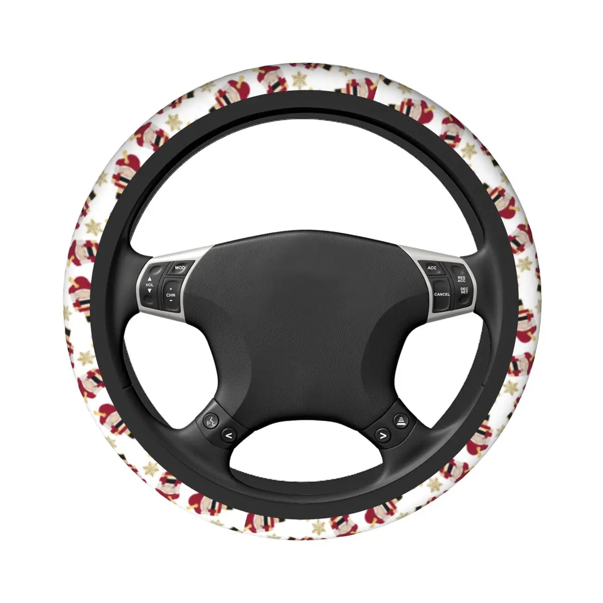 Cute Nutcracker Car Steering Wheel Cover Merry Christmas New Year Auto Steering Wheel Protector Car-styling Car Accessories