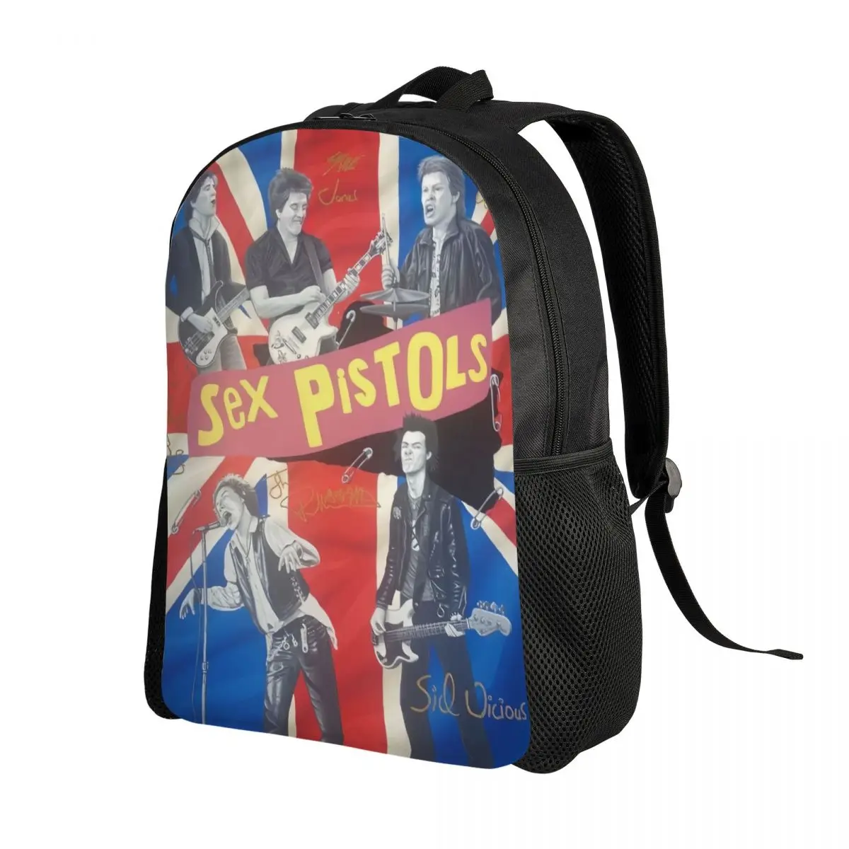 3D Print Sex Pistols Backpacks for Girls Boys Heavy Metal Rock Band College School Travel Bags Bookbag Fits 15 Inch Laptop