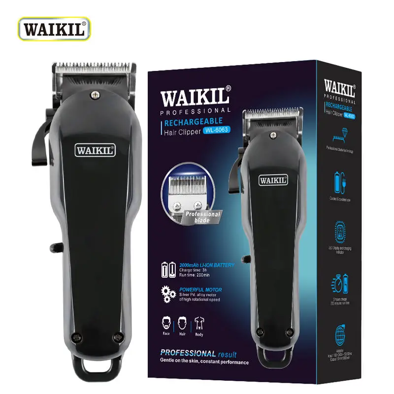 WAIKIL Men's Multi functional Hair clipper Professional Oil Head Electric Pushing Clipper Cordless Barber Styling Tool Trimmer