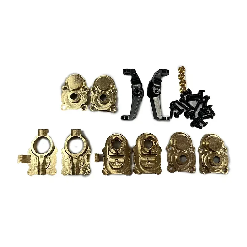 Parti di aggiornamento dell'asse anteriore o posteriore in ottone cingolato per auto RC per FMS 1/24 Wagon FCX24