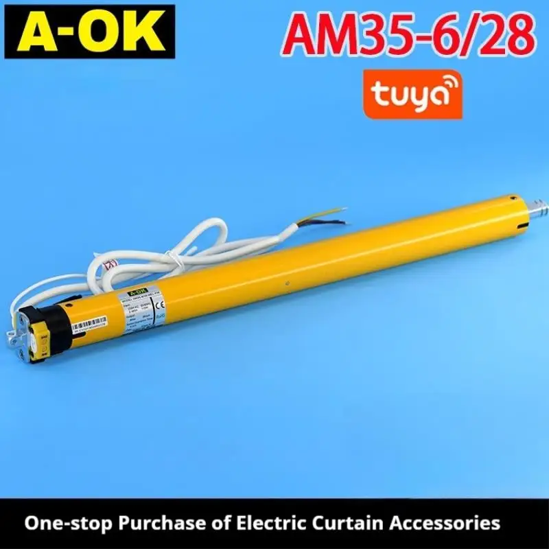 

Smart Home Electric Roller Shade AOK Tuya WiFi Wireless Remote Control App Compatible with Voice Assistant and Timer Function