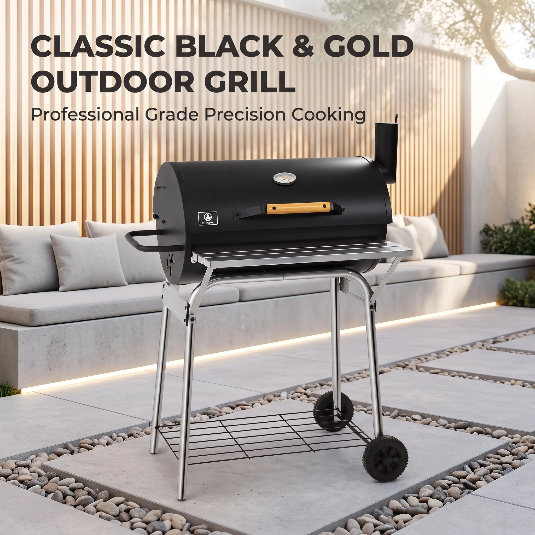 Camping Cooking Cast Iron - IRONYAK Barrel Charcoal Grill, Outdoor BBQ
